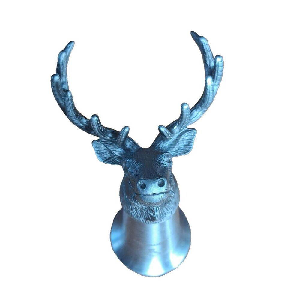 Jagermeister Deer Head Shot Glass Pewter Stainless Steel Stag Buck Collectible